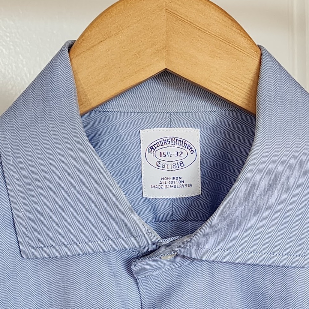 Brooks Brothers Men's Non-Iron Dress Shirt Size 15.5  32